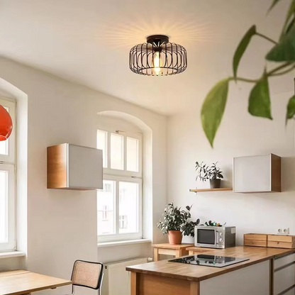 Simple Birdcage Indoor Ceiling Lamp Bedroom Living Room chandelier Ceiling Light E26 Restaurant Lamps Decorative Fixtures Black