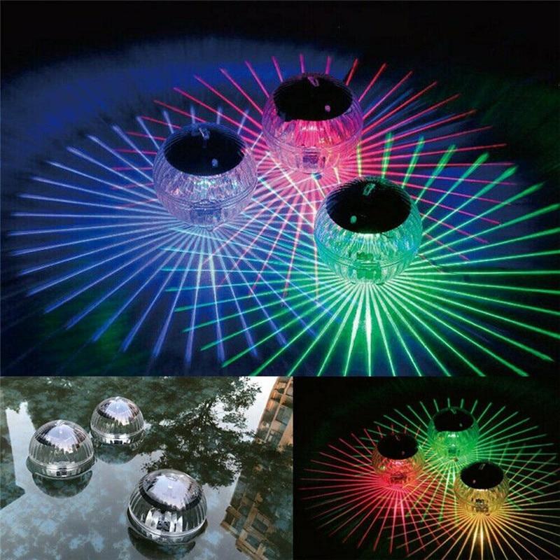 LED Disco Light Swimming Pool Waterproof LED Solar Power Multi Color Changing Water Drift Lamp Floating Light Security