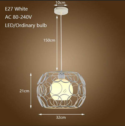 Modern Iron Painted Minimalist Corrugated Lampshade Pendant Lamp E27 LED Pendant Light For Living Room Bedroom Hallway Cafe