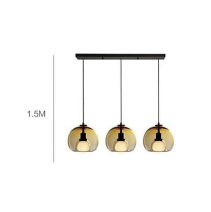 Nordic Glass Chandeliers Three-headed Combination Lamps