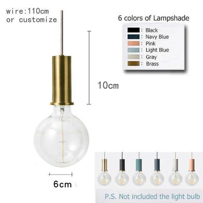 Nordic Simple Bar Hanging Lamp Colored Pendant Light Restaurant, Bedroom, Bedside Lights, Modern Art And Creative Lighting