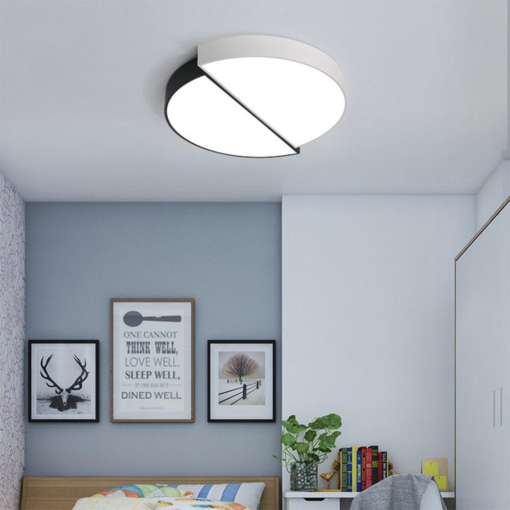 Led Round Ceiling Light Lamp Black White Combination Modern Minimalist Living Room Lamps Warm Romantic Bedroom 32cm 42cm 82cm