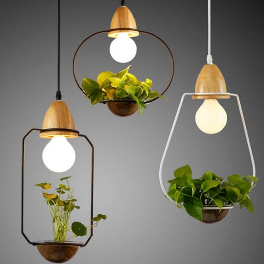 Modern Simple Plant Chandelier American Restaurant Coffee Shop Balcony Iron Decorative Lamps and Lanterns