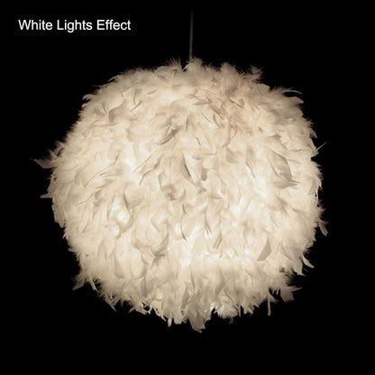 Modern Pendant Light Dreamlike Feather Droplight Bedroom Hanging Lamp