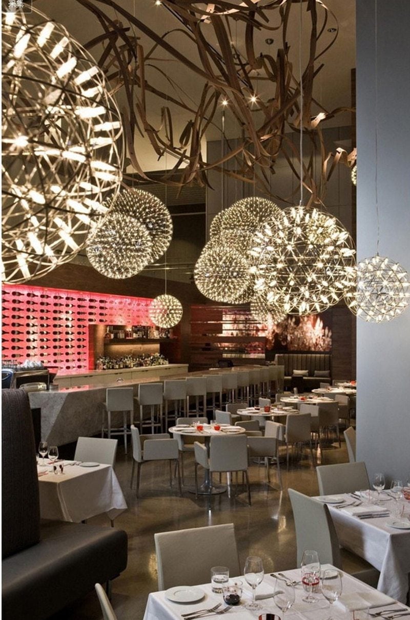 Industrial Loft Iron Ball Sparking Pendant Light LED G4 Modern Nordic Hanging Lamp For Living Room Lobby Hotel Restaurant Cafe