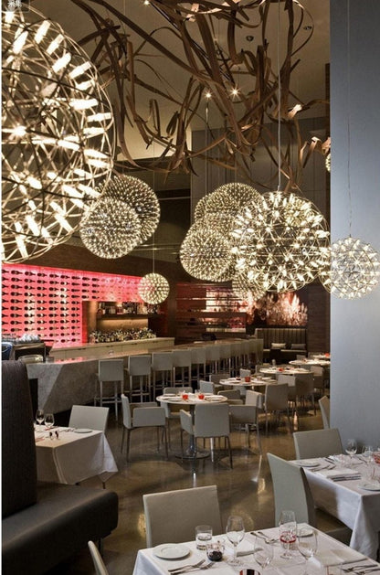 Industrial Loft Iron Ball Sparking Pendant Light LED G4 Modern Nordic Hanging Lamp For Living Room Lobby Hotel Restaurant Cafe