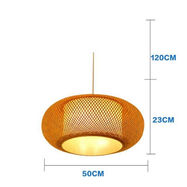 Modern LED Wood Pendant Lamp Hand Knitted Bamboo Kitchen Fixtures Light Suspension Home Indoor Dining Room Hanging Lamp Handmade