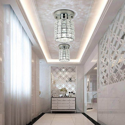 Modern Decor Crystal Flush Mount Ceiling Light Fixture Crystal Ceiling Lamp for Hallway Bar Kitchen Dining Room