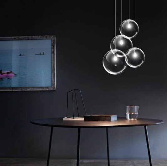 Nordic Modern Minimalist Glass Ball Pendant Lamp Single-head Restaurant Bar Pendant Light E27