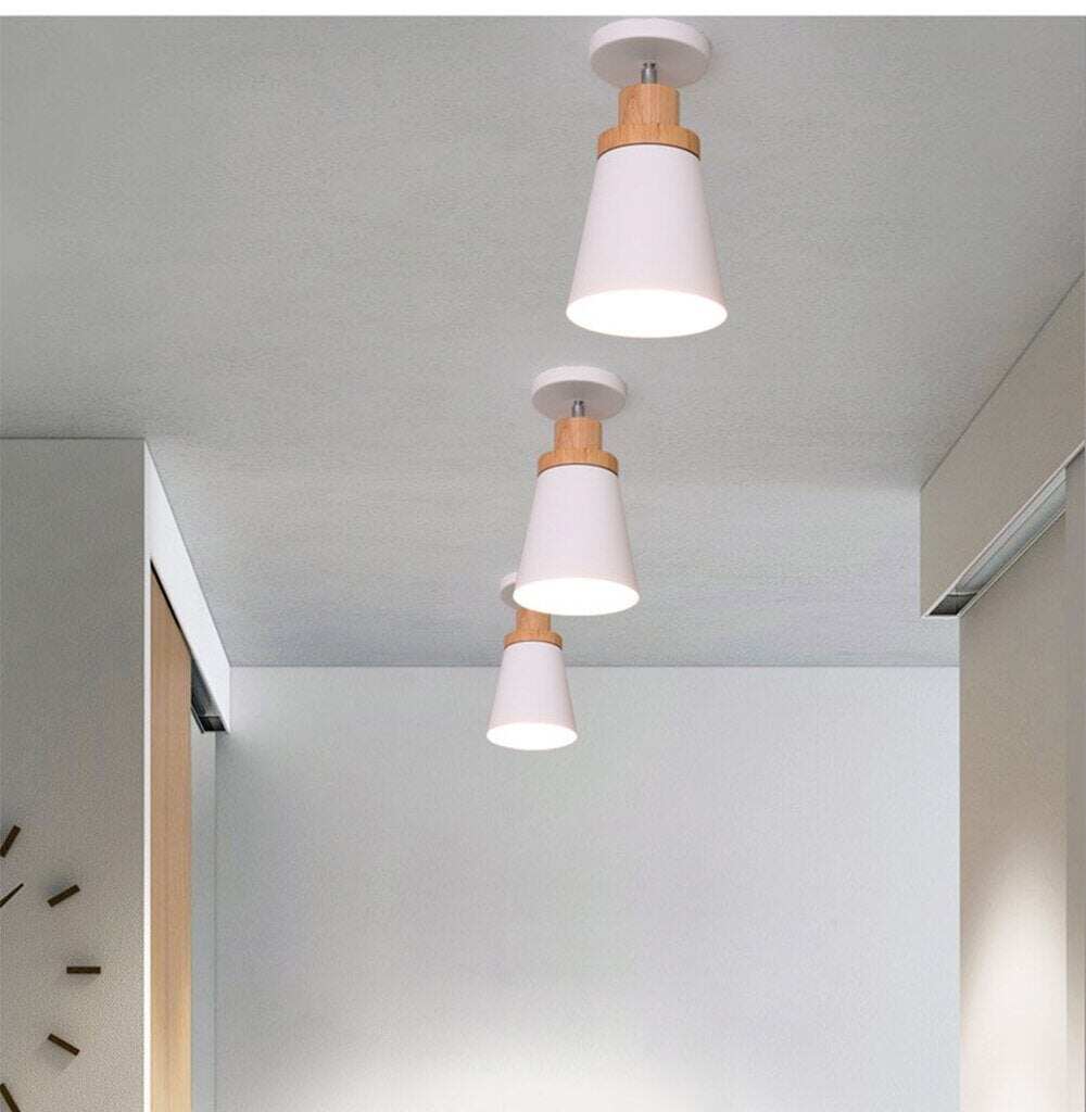 Nordic Wood Pendant Lamp Aisle Corridor Lamp Showroom Restaurant Macarons Lamps Loft/bar Home Decoration White Grey Green
