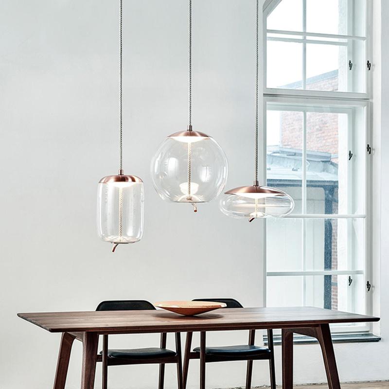 Modern Glass Scandinavian Pendant Lights Nordic Hanglamp Hemp Rope Industrial lamp For LOFT Deco Maison