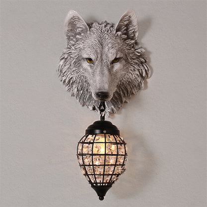 Resin Wolf Wall Lamps Vintage Wall Sconce Light Fixtures for Living Room Bedroom Lamp Led Light