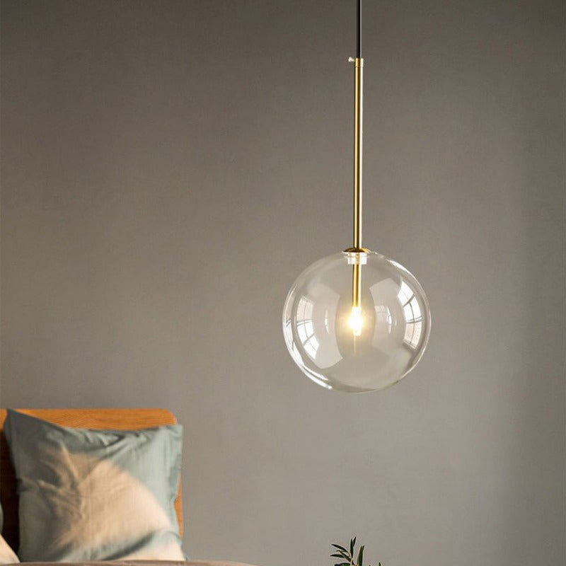 Nordic Clear Glass Lampshade Hanging Light Creative Restaurant Chandelier Simple Bar Cafe Lamps