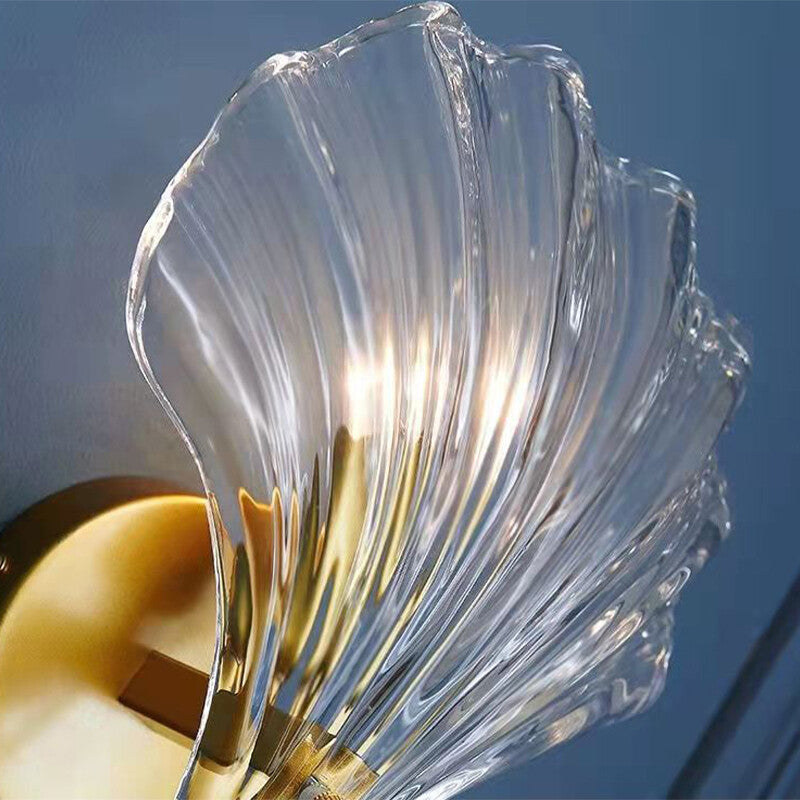 Simple Glass Shell Wall Lamp Bedroom Living Room Corridor Wall Light E14 Bedside Lamps Indoor Decoration Fixtures