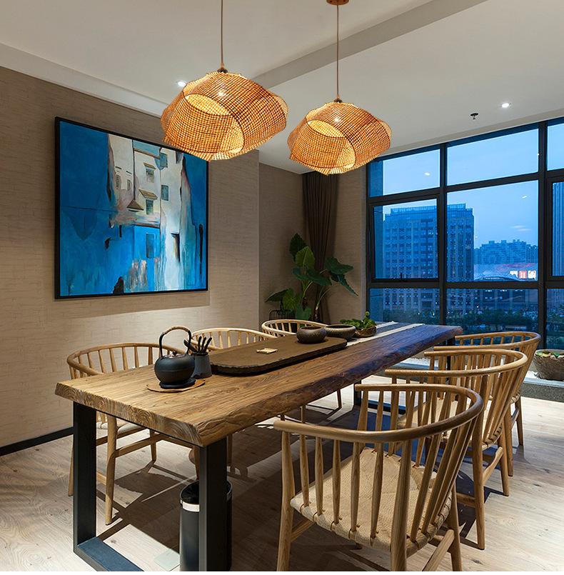 Creative Personality Chandelier Special-shaped Craft Bamboo Woven Lamp