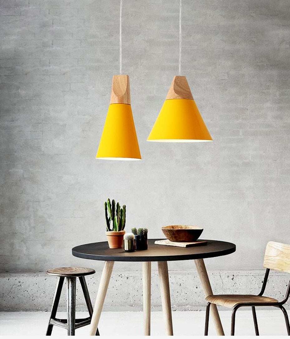 LED Pendant Lights Aluminum Wood Pendant Lamps E27 Modern Hang Lamp Kitchen Restaurant Bar bedroom living room light fixtures