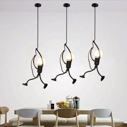 Loft Pendant Lights Climbing Man Art Hanging Lamp Metal Cord Hanger Home Decor Light Creative For Room Lighting Lamps Nordic