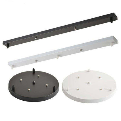 Ceiling Plate Black/White Iron Pendant Lamp Bases DIY 2/3/4/5 holes 25cm/30cm/40cm/50cm Straight/Round Ceiling Base