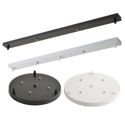 Ceiling Plate Black/White Iron Pendant Lamp Bases DIY 2/3/4/5 holes 25cm/30cm/40cm/50cm Straight/Round Ceiling Base