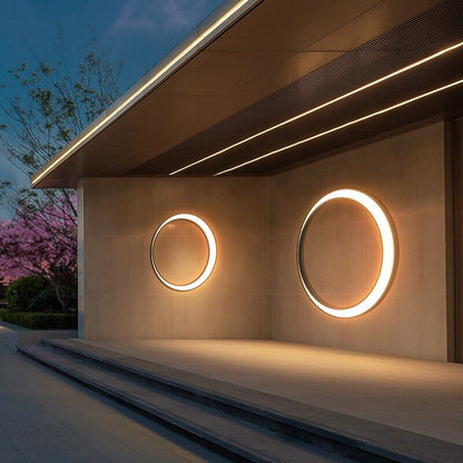 Outdoor Verlichting Waterdichte IP65 Rvs Ronde Maan Lamp Voor Straat Tuin 11W 19W 24W 36W Creative Externe Wandkandelaar