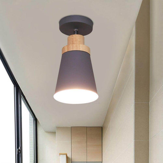 Nordic Wood Pendant Lamp Aisle Corridor Lamp Showroom Restaurant Macarons Lamps Loft/bar Home Decoration White Grey Green