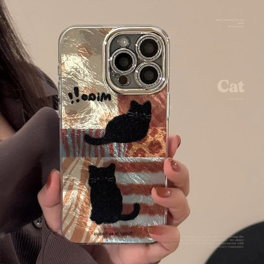 Ins Cute Cat Happy Animal Imd Cover for Iphone 11 12 13 Promax 14 15 Plus 16 Pro Max Protector Leopard Print Phone Case