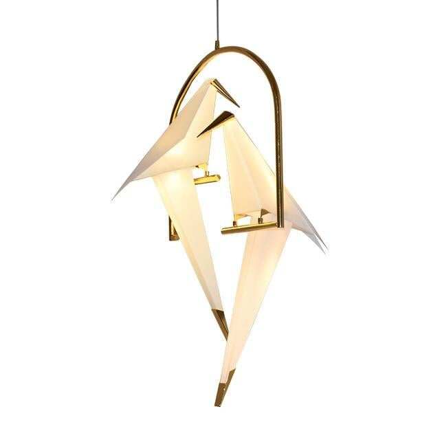 Modern Paper Crane Metal Chandelier For Restaurant Living Room Dining Room Children's Room LED Bird Design Pendant Lamp