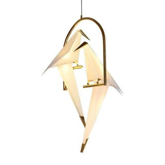 Modern Paper Crane Metal Chandelier For Restaurant Living Room Dining Room Children's Room LED Bird Design Pendant Lamp