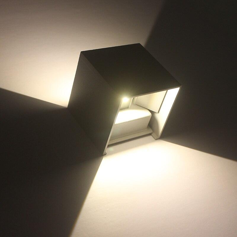 Free Shipping Up And Down Waterproof IP65 Cube LED Wall Lamp Aluminum Adjustable Decoration Wall Mounted  Garden Porch Light