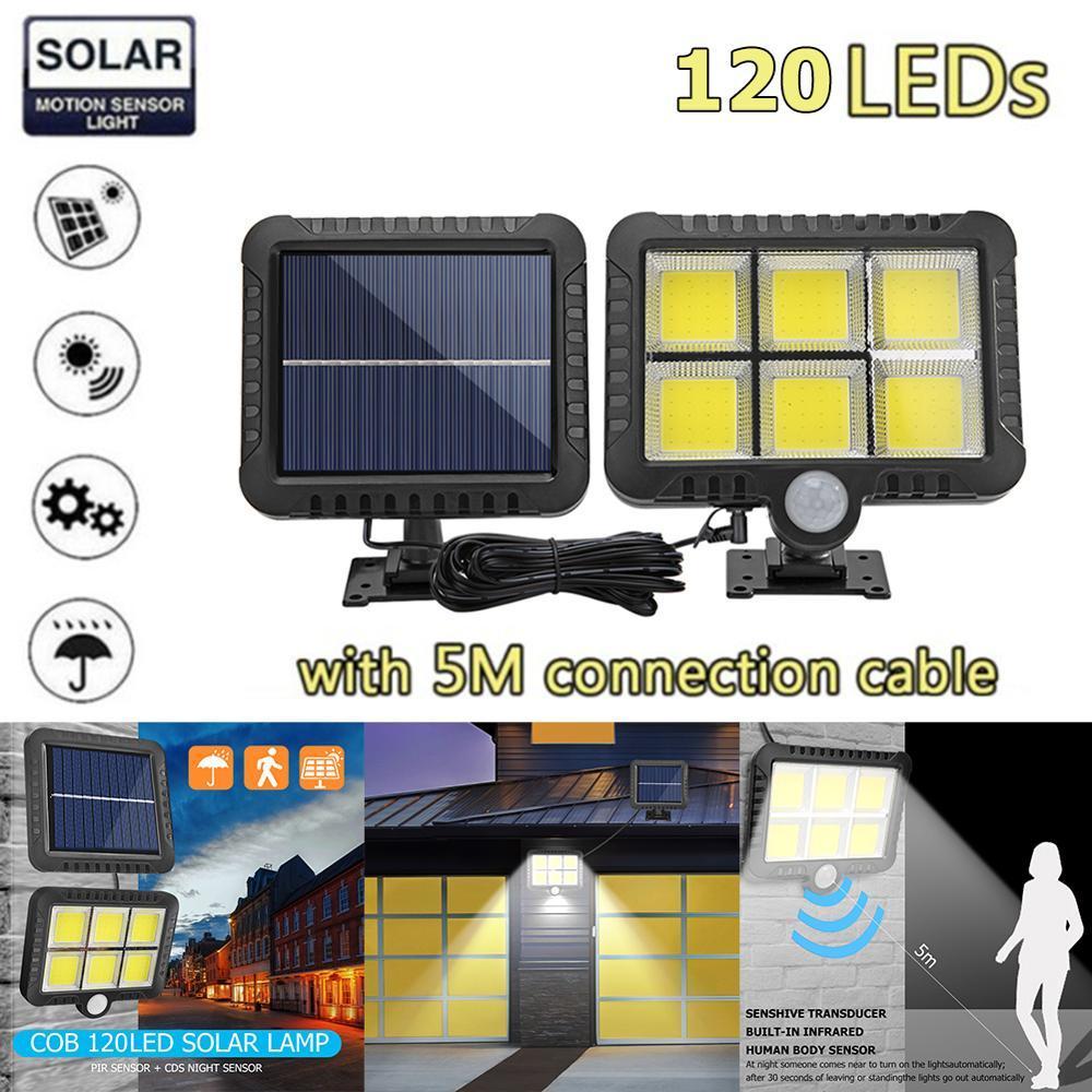 120COB LED Solar Wall Light PIR Motion Sensor Outdoor Waterproof Garden Solar Power Lights For Street Path Outdoor Wall Lamp