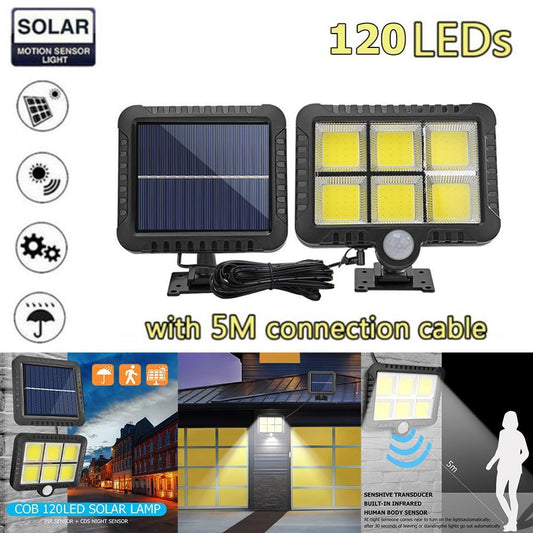 120COB LED Solar Wall Light PIR Motion Sensor Outdoor Waterproof Garden Solar Power Lights For Street Path Outdoor Wall Lamp