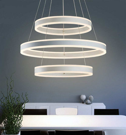 Nordic Ring Pendant Lamp Restaurant Bar Lighting LED Circle Hanging Lamp Stepless Dimming Steel Wire Fashion Simple Light