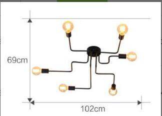 Modern Europe Creative Simple Iron Industrial Ceiling Lamp LED E27 Ceiling Light For Bedroom Living Room Kitchen Study Hotel Bar