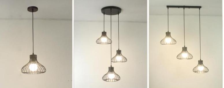 Retro Iron Chandelier Restaurant Bar Chandelier Creative Black Iron Wire Chandelier