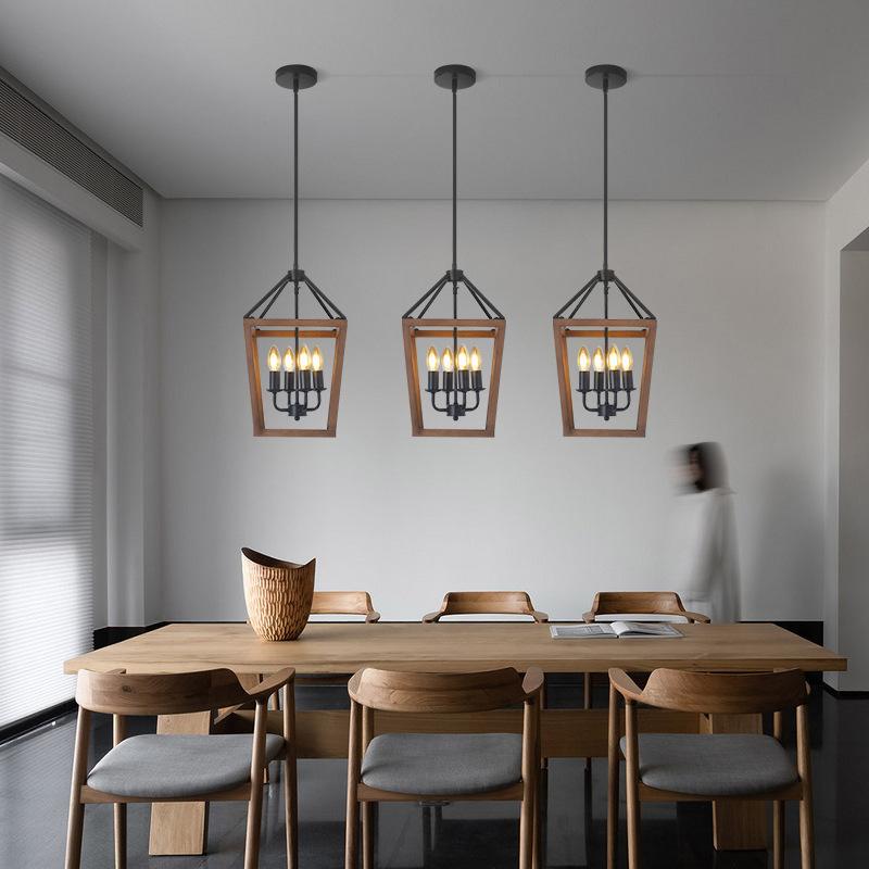 American Retro Four-headed Iron Chandelier