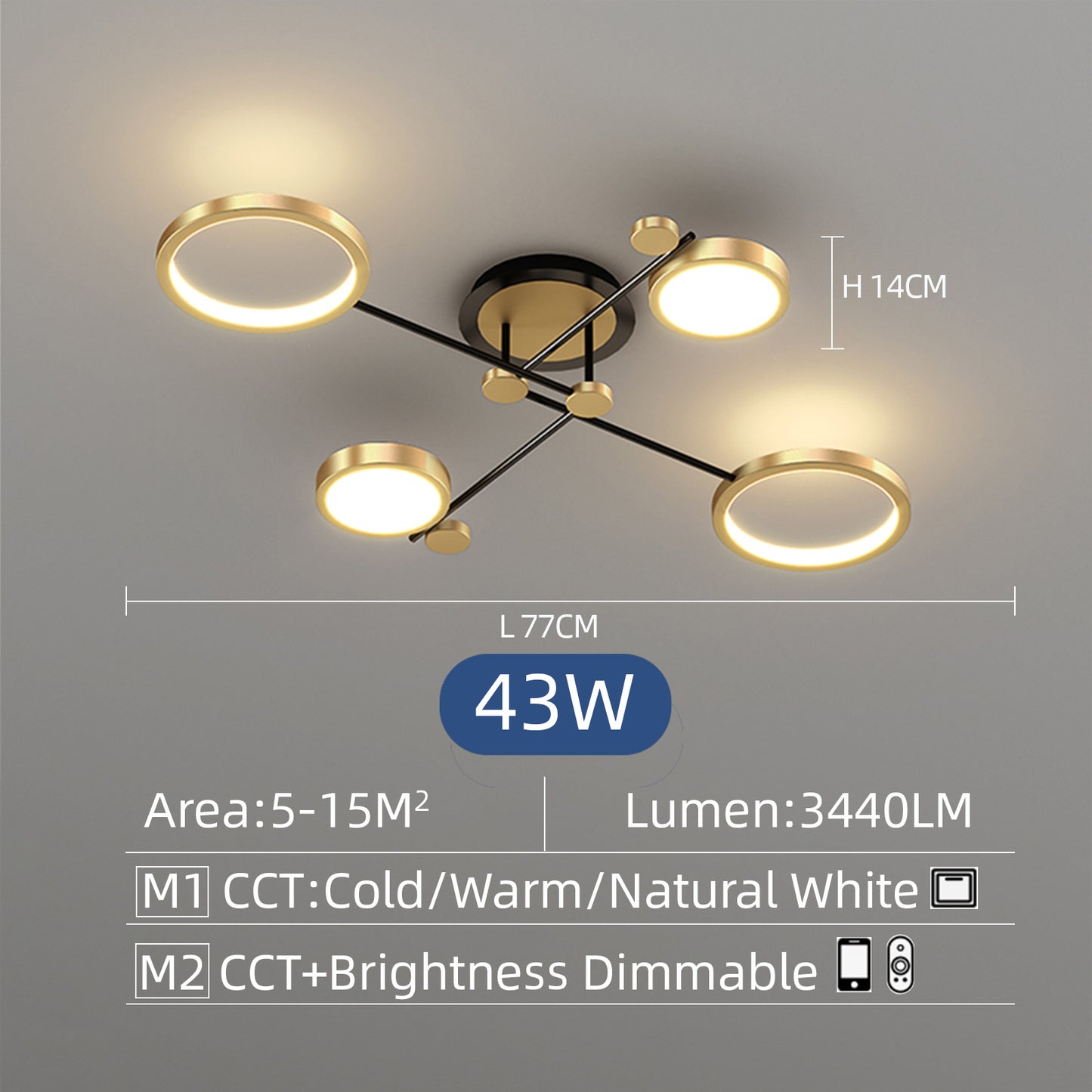 LED Ceiling Hanging Chandelier Lighting Dimmable ceiling lamps Kitchen Dinng Living Room Pendant Light