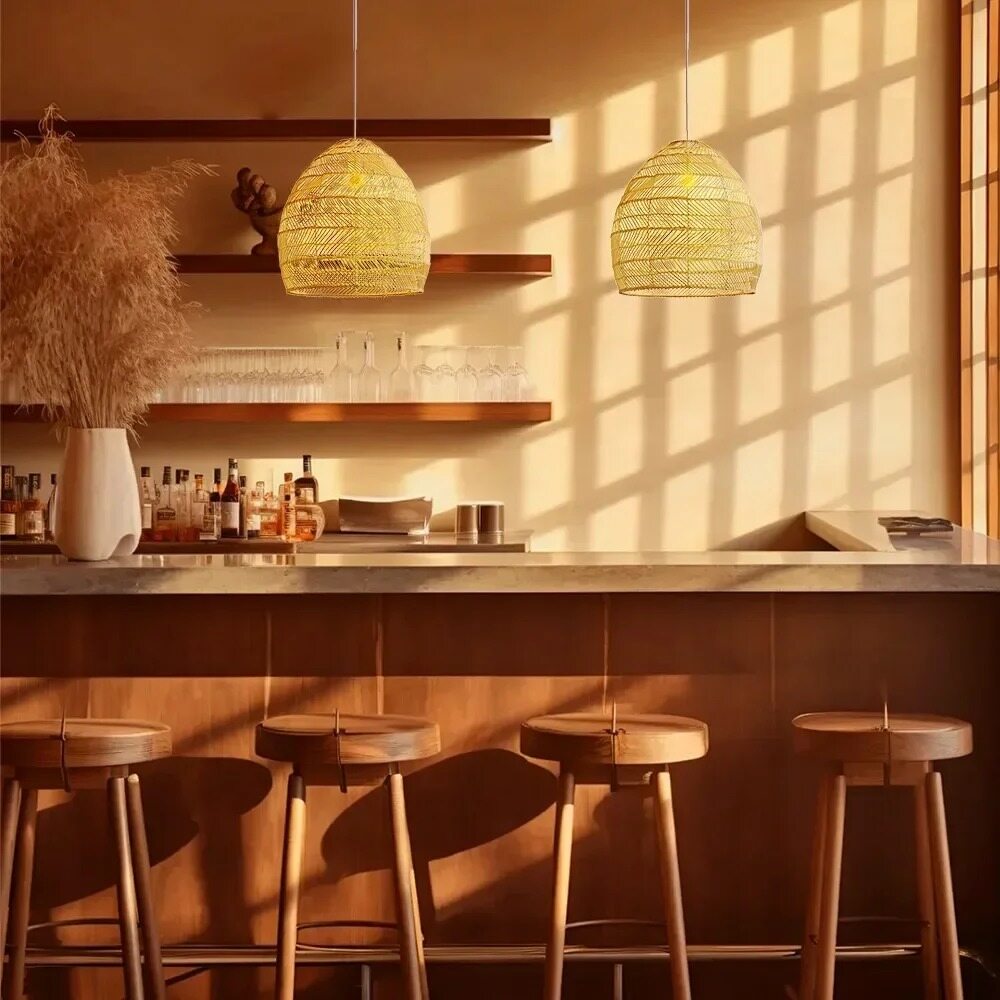 Restaurant Tatami Bedroom Study Lamp Garden B&B LED Living Room Rattan Chandelier