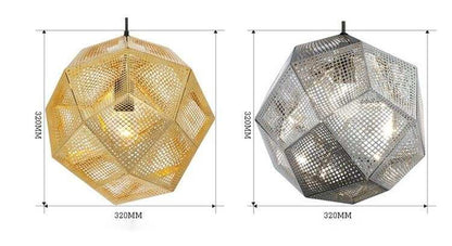 Modern Industrial Pendant Lights Hotel/Restaurant/Bar Pendant Lamps Gold/Silver Stainless Steel Art Geometry Net Lighting