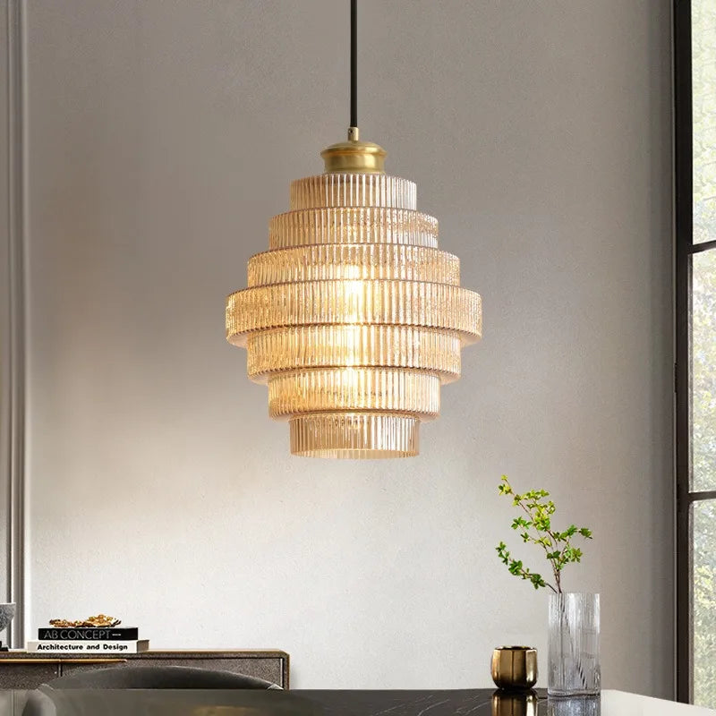 Nordic Retro Creative Luxury Iron Glass LED Decor Home Pendant Lamp Bar Bedroom Foyer Dining Room Lighting Fixtures Dropshipping