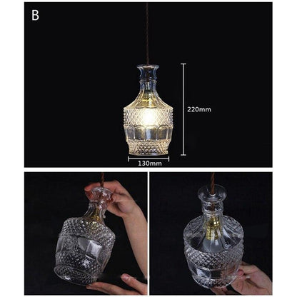 Wine Bottle Led Pendant Light Cafe Bar Decoration Loft Hanglamp Kitchen Hanging Light Fixture Dining Room Hanging Lamp