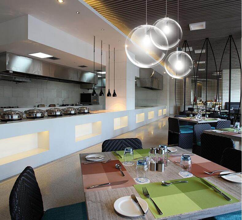 Nordic Modern Minimalist Glass Ball Pendant Lamp Single-head Restaurant Bar Pendant Light E27