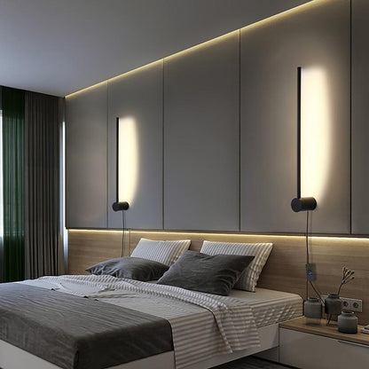 RGB Minimalist long strip LED wall lamps Modern living room bedroom bedside plug in wall lamp background wall sconce LED lamps