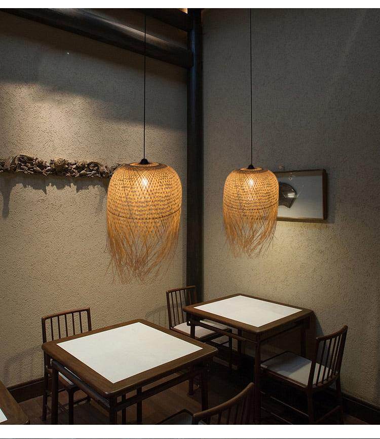 Chinese Bamboo Pendant Lights Led Hang Lamps For Home Luminaire Design Japanese Pendant Loft Hanging Lustre Suspension Fixtures