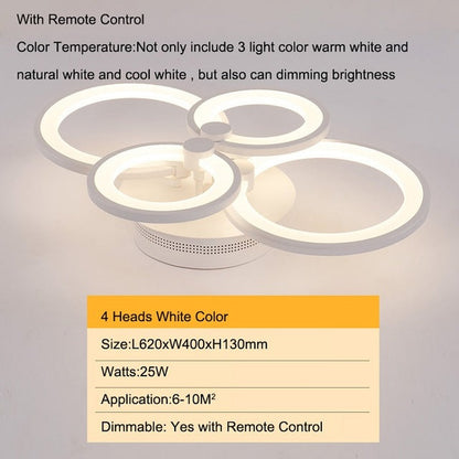 Gleam RC Modern Led Ceiling Lights For Living Room Bedroom Study Room Ceiling Lamp Plafondlamp White Color