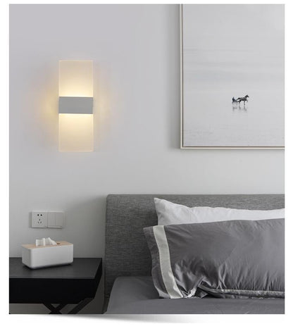 Mini 3/6/12W Led Acrylic Wall Lamp Long warm white Bedding Room Living Room Indoor wall lamp ZBD0028