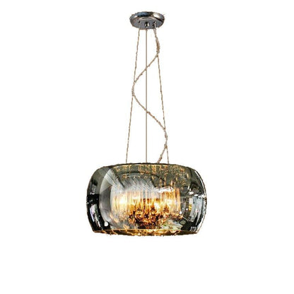 Modern Simple LED Living Room Dining Room Bedroom Lamp Villa Hotel Light Luxury Glass Cover Crystal Chandelier