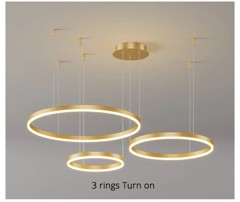 Nordic LED Pendant Lights Art Free combination Rings Cord Pendant Lamp For Living Room Kitchen Cafe Bedroom Hanging Lights