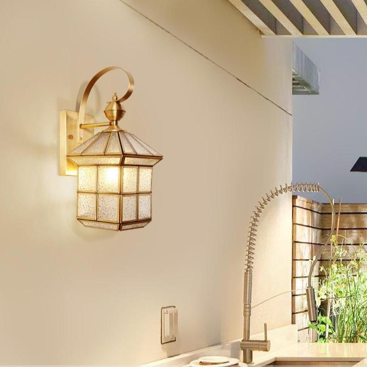 Outdoor Waterproof Wall Lamp Stair Corridor Balcony Courtyard Full Copper Wall Lamp