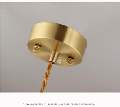 Copper Pendant Light Dining Room Kitchen Island LED Brass Hanging Lamp Kitchen Lighting Fixture Loft Bedside Hanglamp