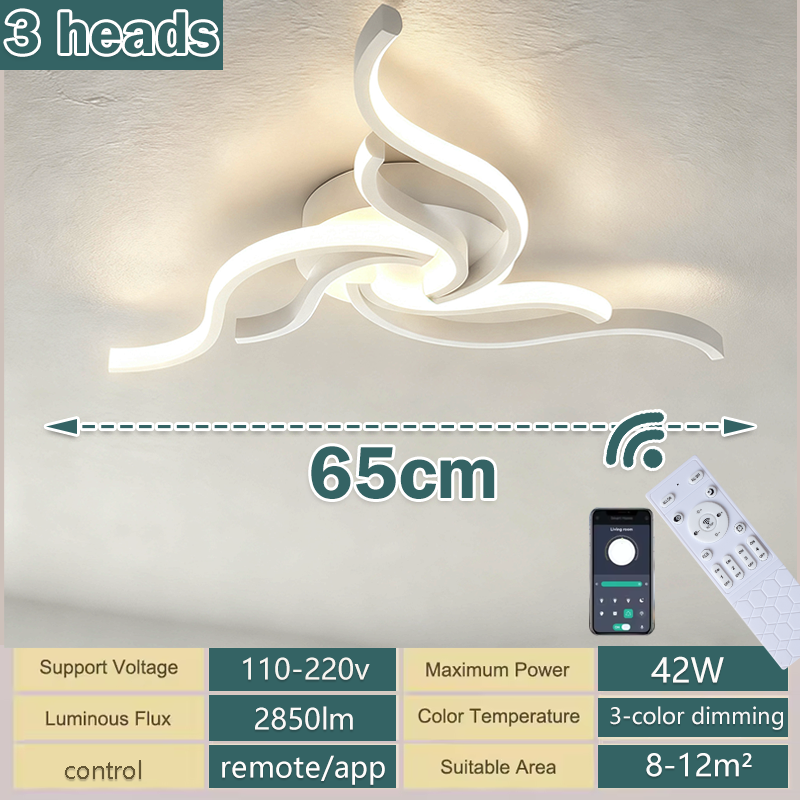 LED Ceiling Light Remote Control 3 Colors APP Dimming Lamp AC 110V 220V Aluminum For Living Room Bedroom